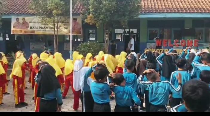 Siswa-Siswi SDN 07 Bantarbolang Pemalang Gelar Senam Indonesia Sehat dalam Rangka Peringatan Haornas