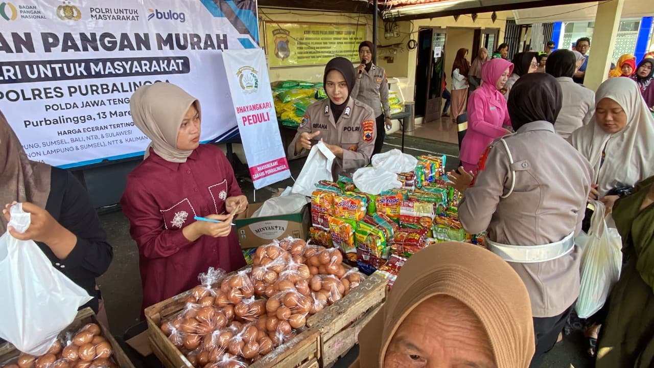 Jelang Idul Fitri, Polres Purbalingga Gelar Gerakan Pangan Murah Untuk Masyarakat