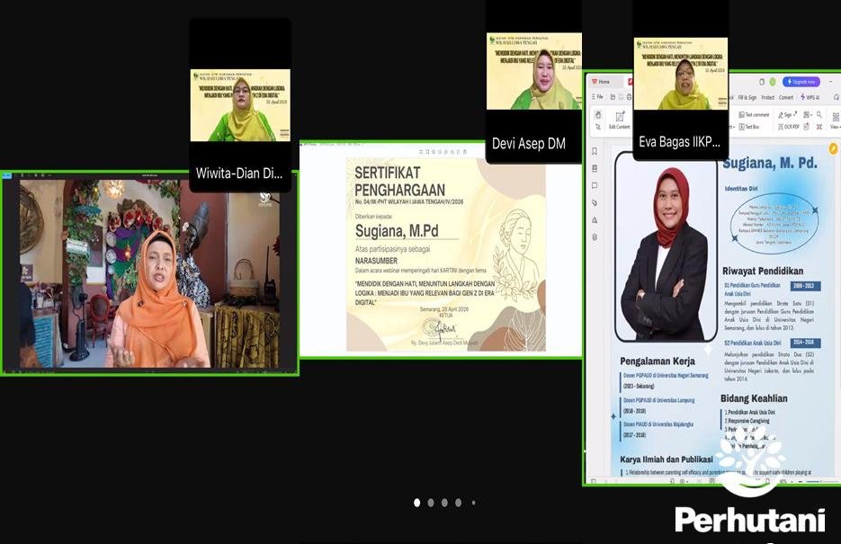 Webinar Pengasuhan Di Era Digital Perhutani KPH Pekalongan Timur ” Peningkatan Peran Ibu”
