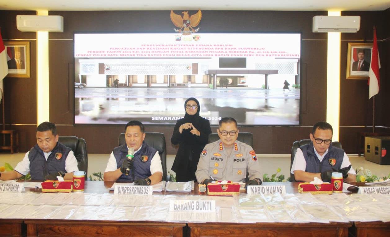Merugikan Negara Rp 41, 3 Milliar Adanya Tindakan Korupsi Kredit Topengan BPR Purworejo Berhasil Dibongkar Polda Jateng