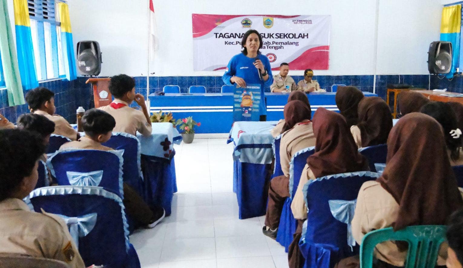 Siswa- Siswi Beserta Relawan Ikuti Pelatihan Program Kampung Siaga Bencana Dan Tagana Masuk Sekolah Di Pulosari Pemalang