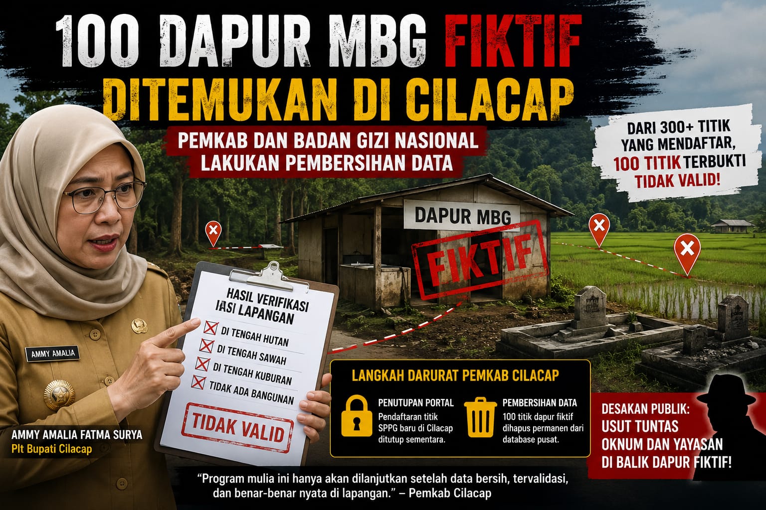 BGN dan Pemkab Cilacap Bersihkan 100 Titik Dapur MBG Bermasalah