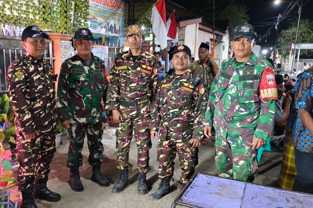 Sinergitas TNI dan Komponen Banser Koramil 02/Taman Gelar Patroli Bersama Jaga Kondusivitas Wilayah